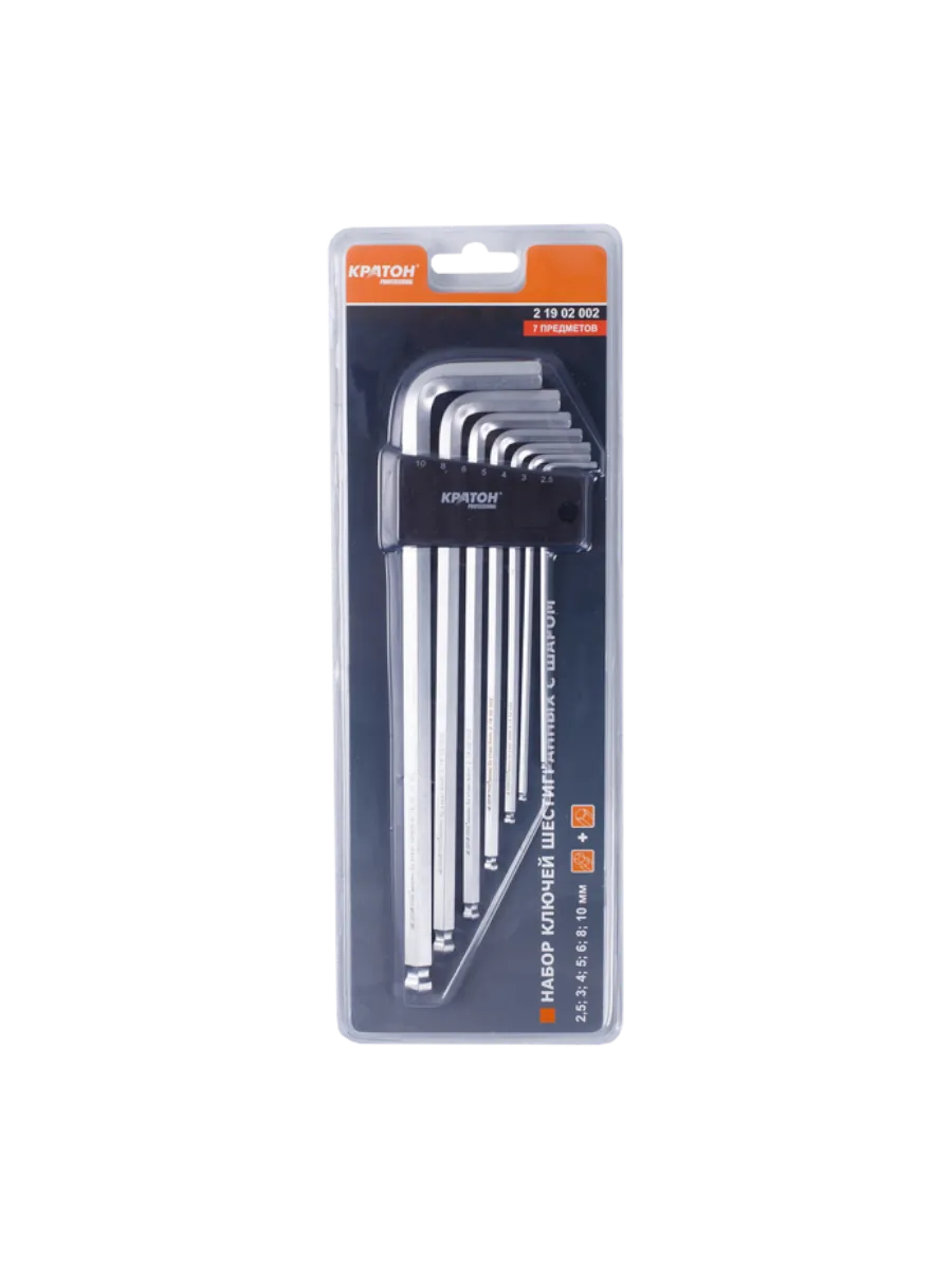 Фото Набор ключей шестигранных с шаром Кратон 7шт от002003280