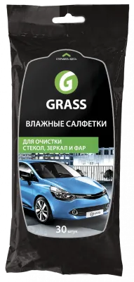 Салфетки влажные GRASS для очистки стекол, зеркал и фар