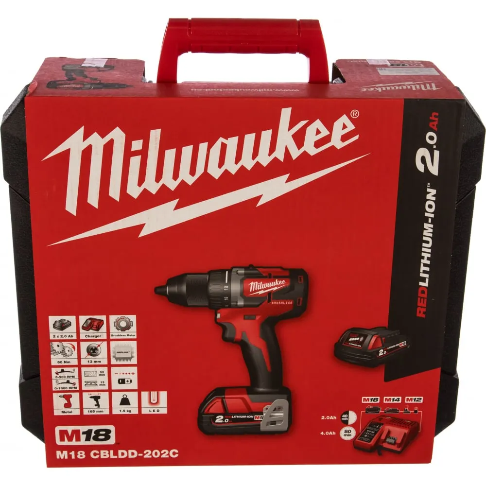 Фото Аккумуляторная дрель-шуруповерт Milwaukee M18 CBLDD-202C 4933464317 4933464317