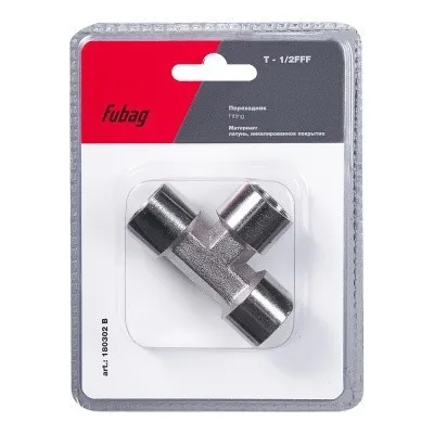 Переходник Fubag T - 1/2 дюйма FFF, блистер 1 шт
