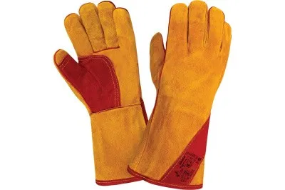 Краги спилковые Т12-11 Siberia (желтые) усиленный налод желто красные