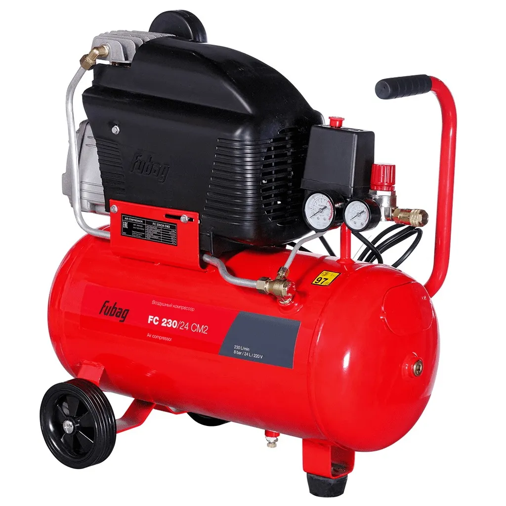Фото Поршневой масляный компрессор Fubag FС 230/24 CM2 + Пневмопистолет Fubag с манометром от004002188