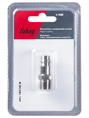 Соединение разъемное Fubag рапид (штуцер) 1/4" M наружняя резьба блистер 1 шт (8641954 - аналог 180140 B)
