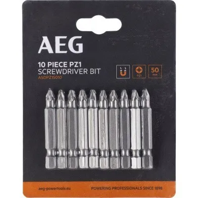 Биты 10 шт, PZ1, 50 мм AEG ASDPZ15010 4932479512