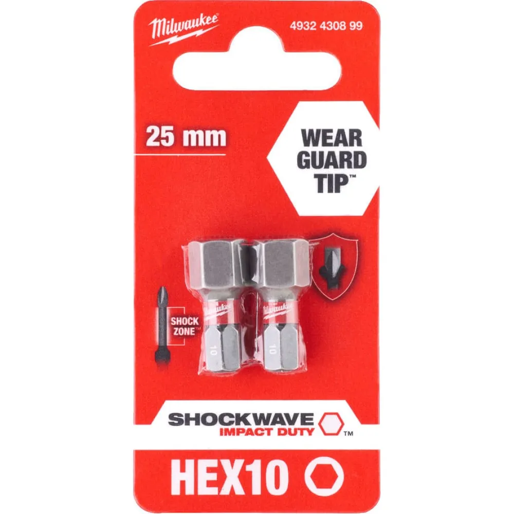 Фото Насадка SHOCKWAVE (2 шт; Hex10; 25 мм) Milwaukee 4932430899 4932430899