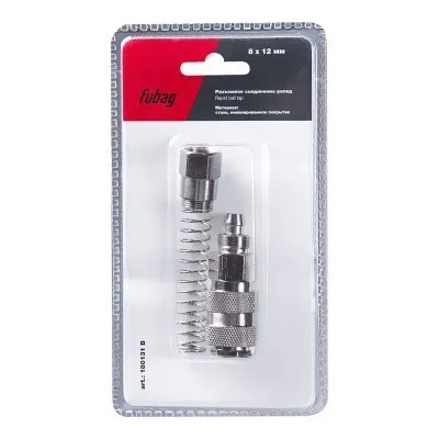 Разъемное соединение Fubag рапид (муфта), пружинка для шланга 8x12мм, блистер 1 шт