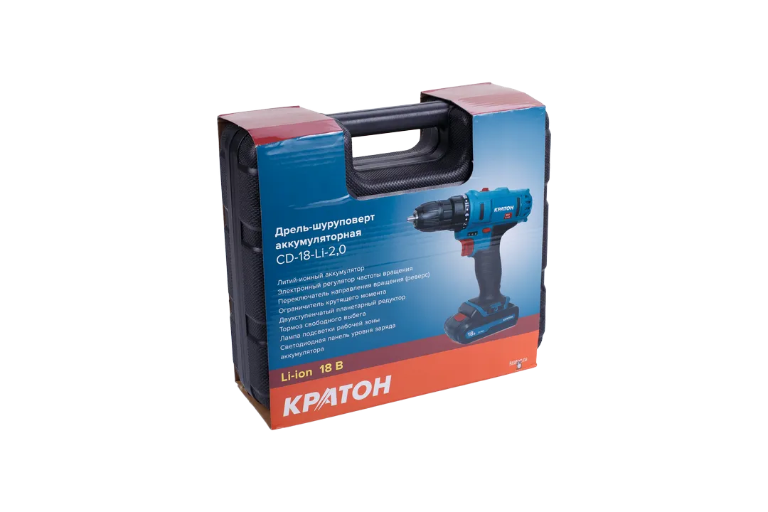 Фото Дрель-шуруповерт аккумуляторная Кратон CD-18-Li-2,0 от002003475
